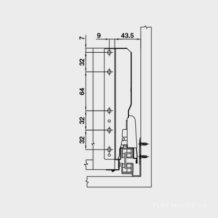 Ray hộp Alto giảm chấn màu trắng Hafele 552.79.785