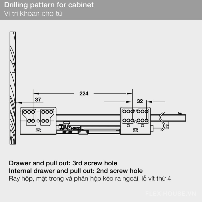 Ray hộp Alto giảm chấn màu trắng Hafele 552.79.785