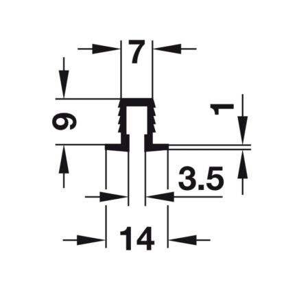 Ray trượt và dẫn hướng cửa lùa Hafele 404.14.133