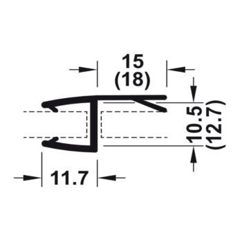 Ron cửa kính 180 độ PVC phòng tắm Hafele 950.50.000