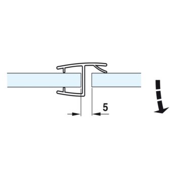 Ron cửa kính 180 độ PVC phòng tắm Hafele 950.50.000
