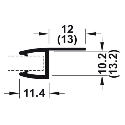 Ron cửa kính phòng tắm PVC Hafele 950.50.008