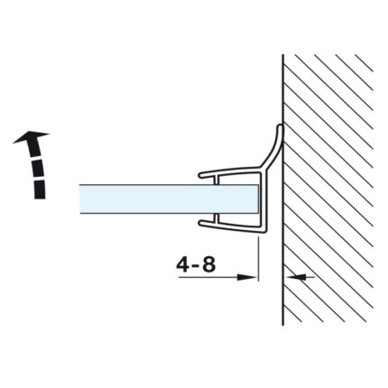 Ron cửa kính phòng tắm PVC Hafele 950.50.008