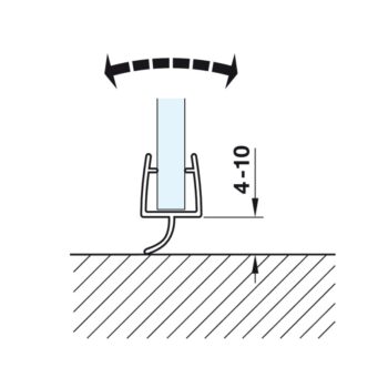 Ron cửa PVC cho phòng tắm kính Hafele 950.50.012