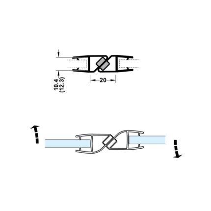 Ron PVC nam châm cho cửa kính Hafele 950.50.030