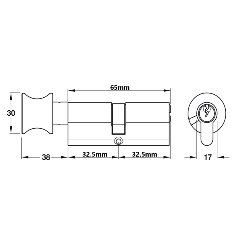 Ruột khóa đồng thau cho cửa phòng Hafele 916.96