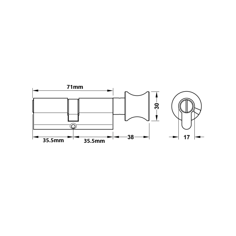 Ruột khóa đồng thau nhà vệ sinh Hafele 916.64.292