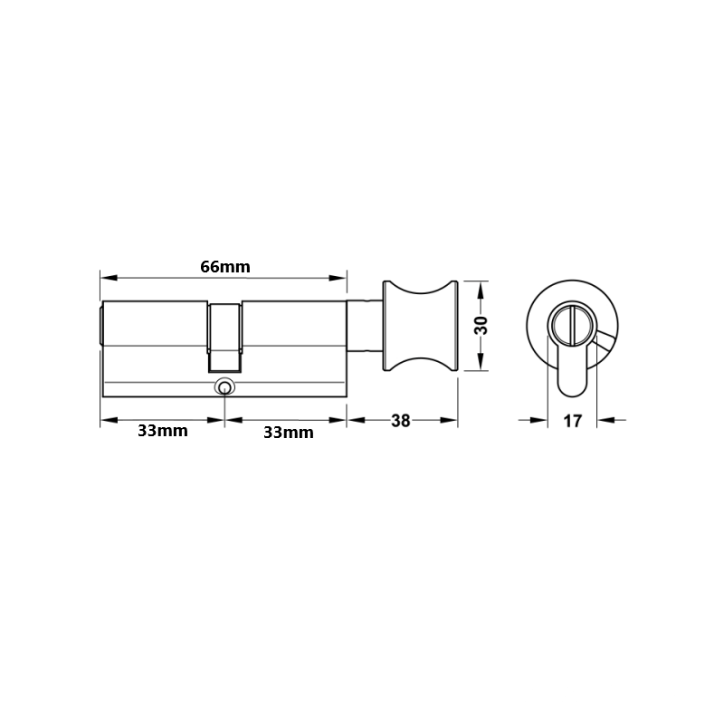 Ruột khóa đồng thau nhà vệ sinh Hafele 916.64.292