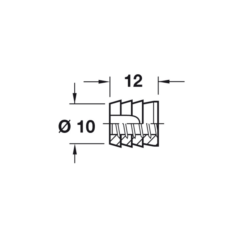Tắc kê dán keo 12mm Hafele 039.32.050