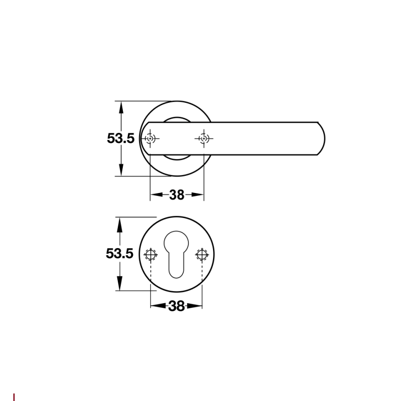 Tay nắm gạt có nắp che cửa phòng Hafele 903.92.656