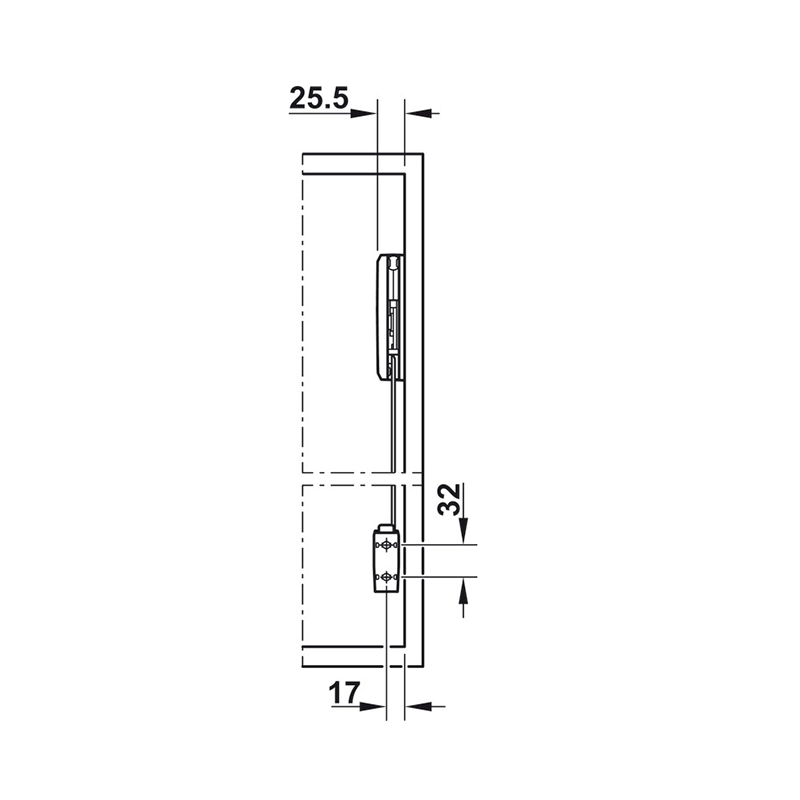 Tay nâng Free Fold Short nắp xám Hafele 493.05.73