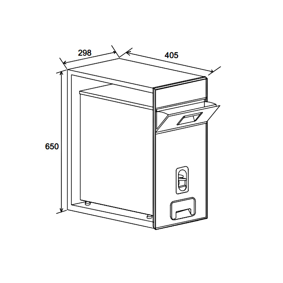 Thùng đựng gạo âm 300mm Hafele 549.32.99