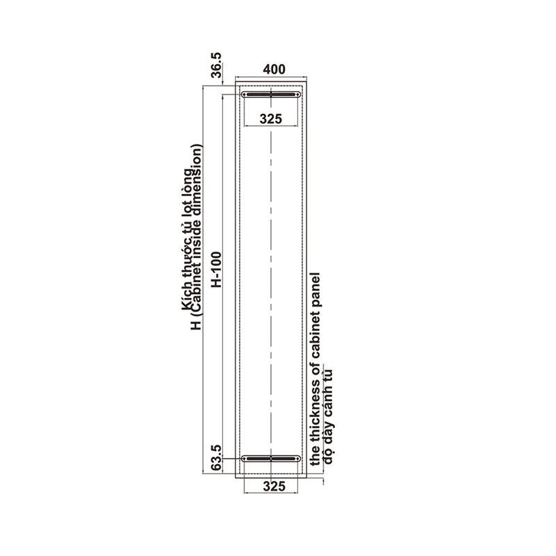 Tủ đồ khô Kara Pull 400mm Kosmo 595.80.803