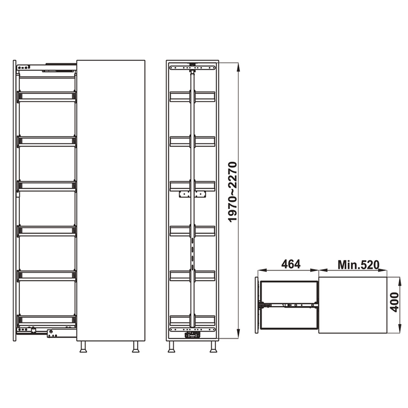 Tủ đồ khô Kara Pull 400mm Kosmo 595.80.803