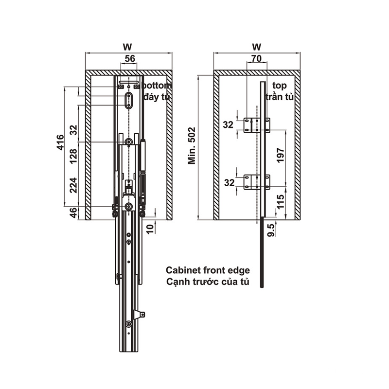 Tủ đồ khô Kara Pull 400mm Kosmo 595.80.803