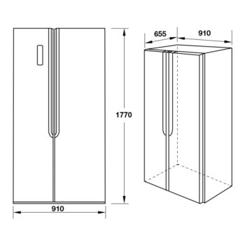 Tủ lạnh Side by Side HF-SB5321FB Hafele 534.14.021