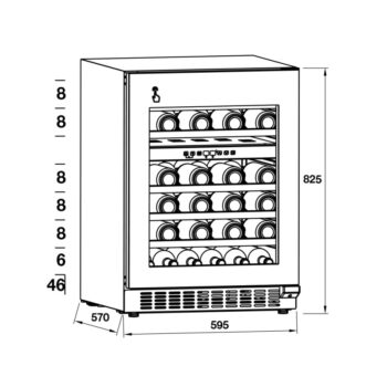 Tủ rượu vang mini HW-C129FB Hafele 533.17.011