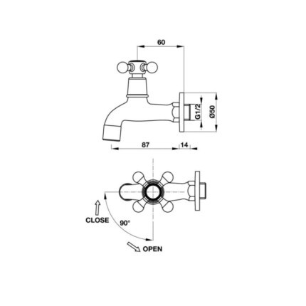 Vòi lạnh gắn tường compack Hafele 589.25.540