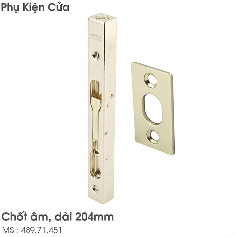 Chốt cửa âm 204mm màu đồng bóng HAFELE 489.71.451 5