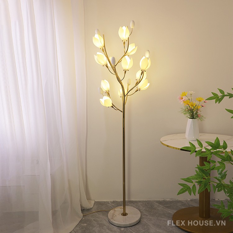 Đèn sàn nghệ thuật hình nhánh hoa mộc lan HSL488 7