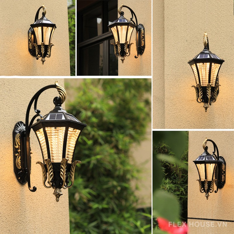 Đèn tường năng lượng mặt trời cổ điển Châu Âu WK6055 6