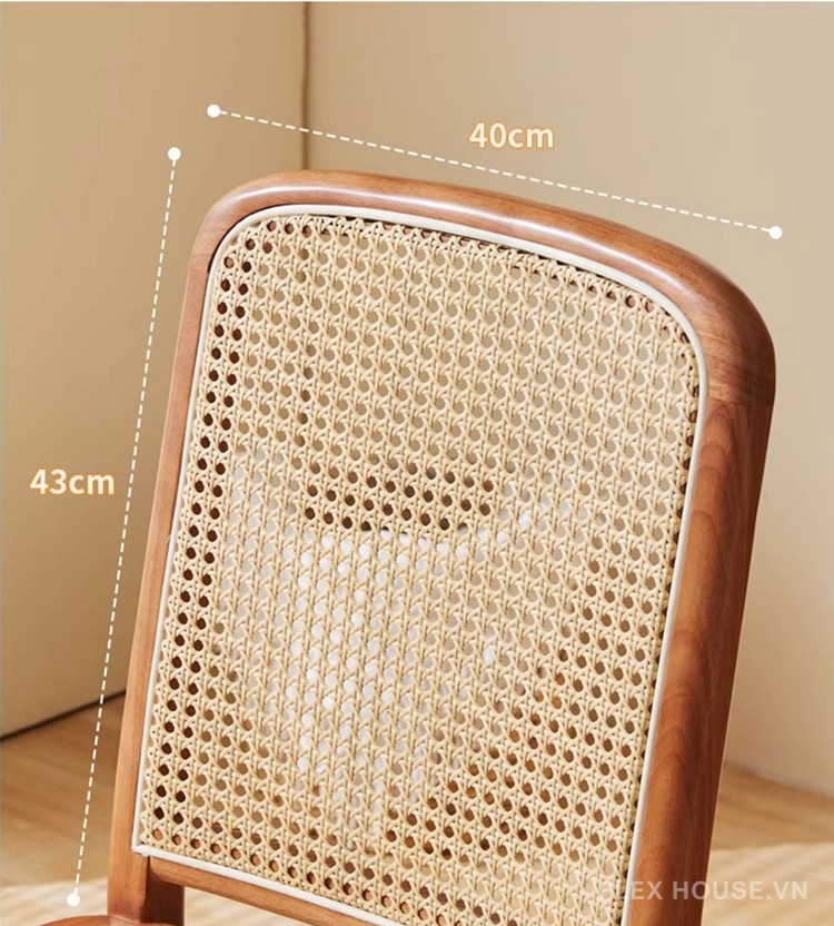 Ghế ăn khung gỗ phối mây đan kiểu Wabi-Sabi AW246 14