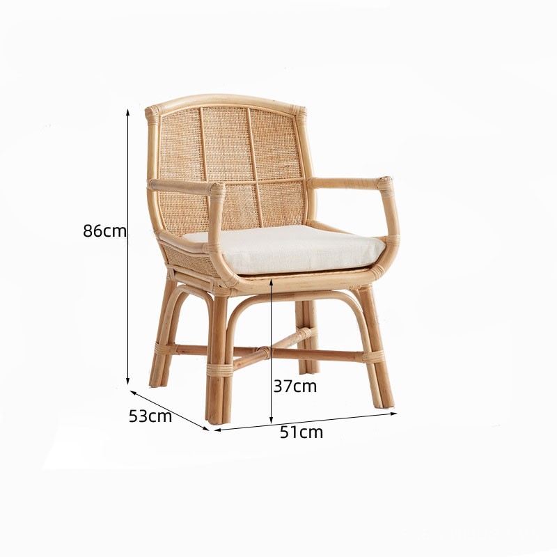 Ghế cafe mây tre phong cách Wabi Sabi ML7722 10