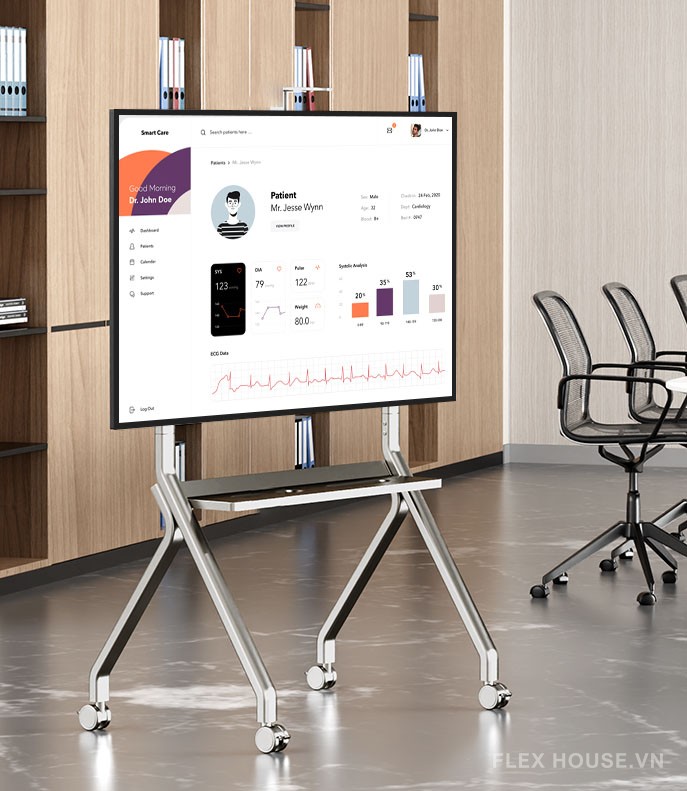 Giá treo TV cho văn phòng có bánh xe linh hoạt FK7285 6