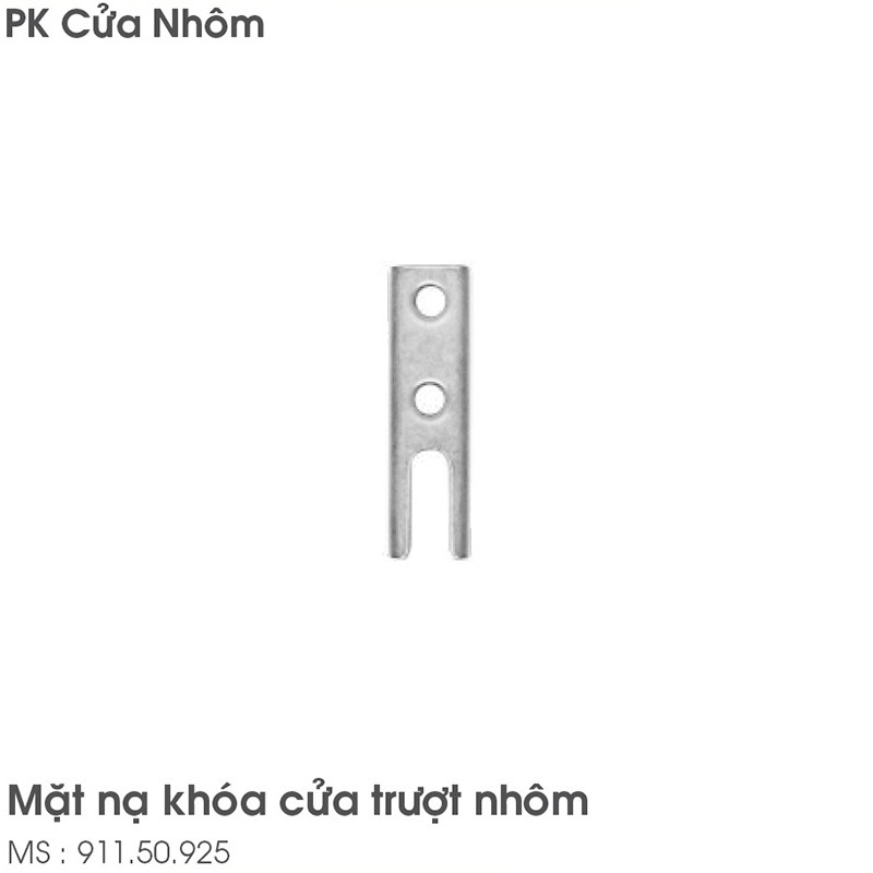 Mặt nạ khóa cửa trượt nhôm Hafele 911.50.925 3
