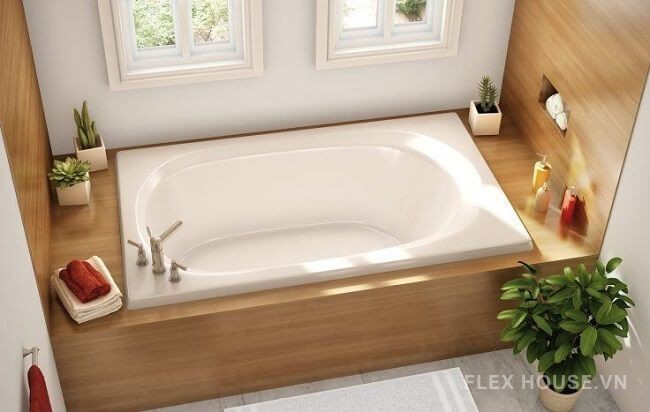 5+ cách bố trí bồn tắm đậm chất spa tại nhà 3 Mẫu bồn tắm nằm đơn giãn