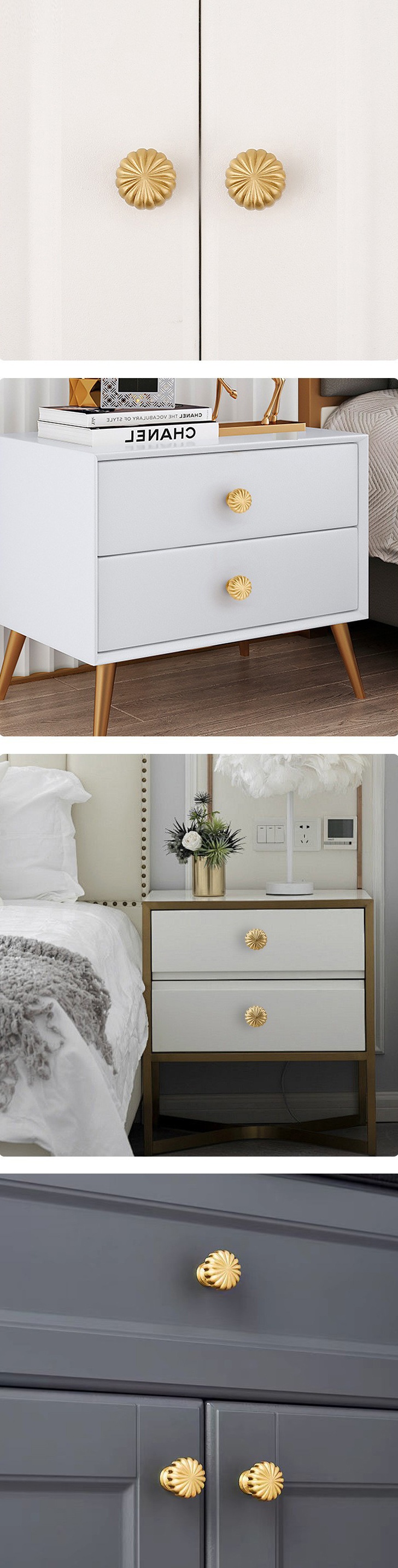 Núm tay kéo tủ đồng kiểu bí ngô châu Âu T2638 10