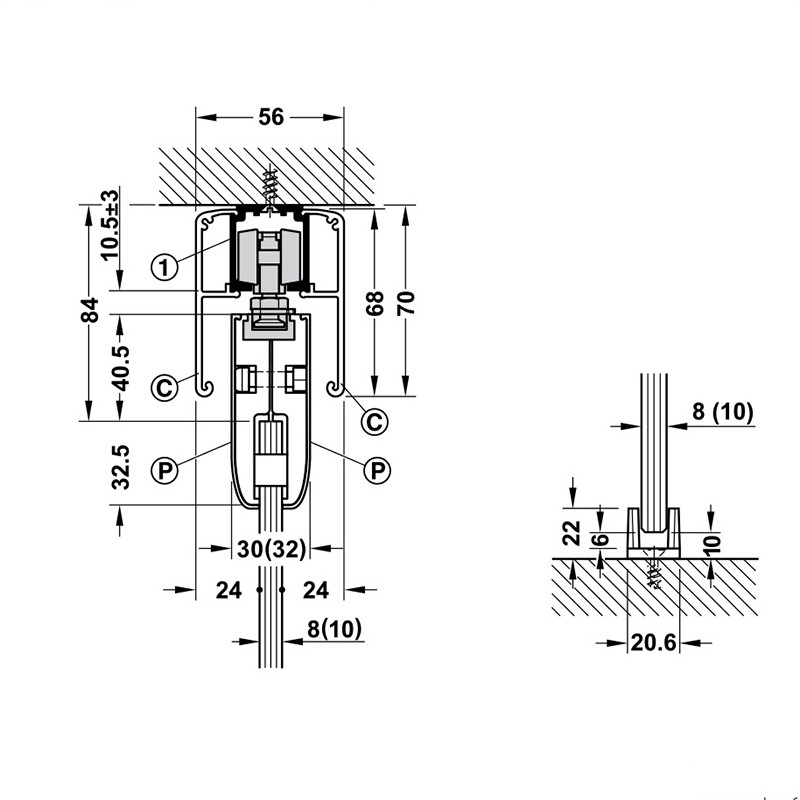 Phụ kiện cửa trượt kính Slido Classic 120N Hafele 941.25.124 10