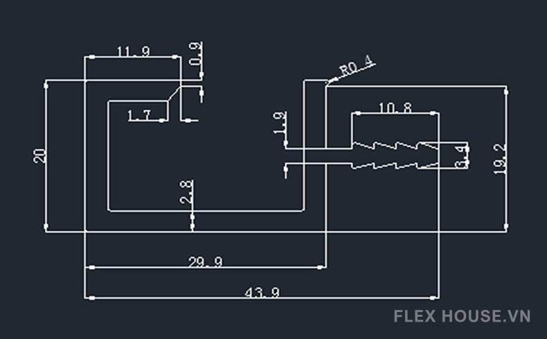 Tay nắm âm tủ hợp kim nhôm dạng thanh dài 3m LD429 11