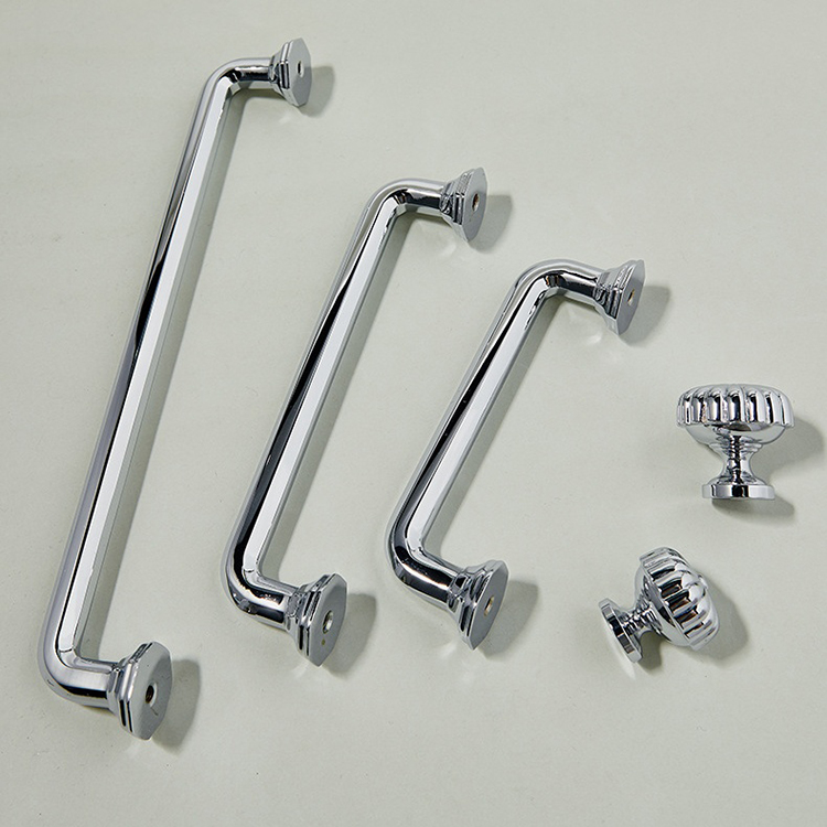 Tay nắm tủ đồng màu bạc chân đế lục giác PALO143 11