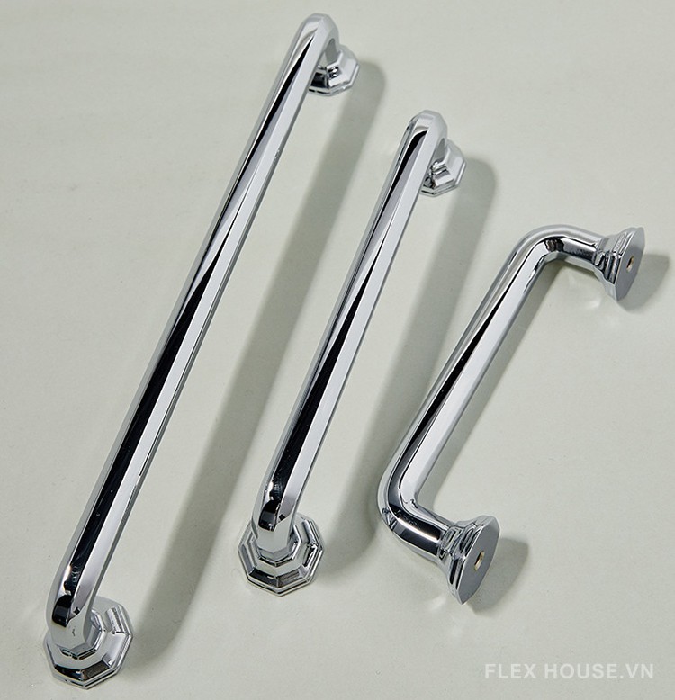 Tay nắm tủ đồng màu bạc chân đế lục giác PALO143 5