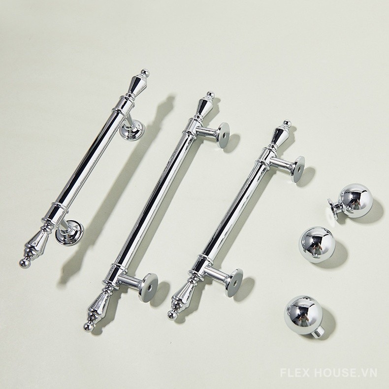 Tay nắm tủ đồng màu bạc sang trọng kiểu Pháp PALO503 5