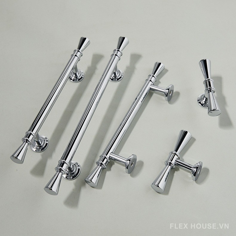 Tay nắm tủ đồng thau màu bạc tối giản kiểu Âu PALO610 5