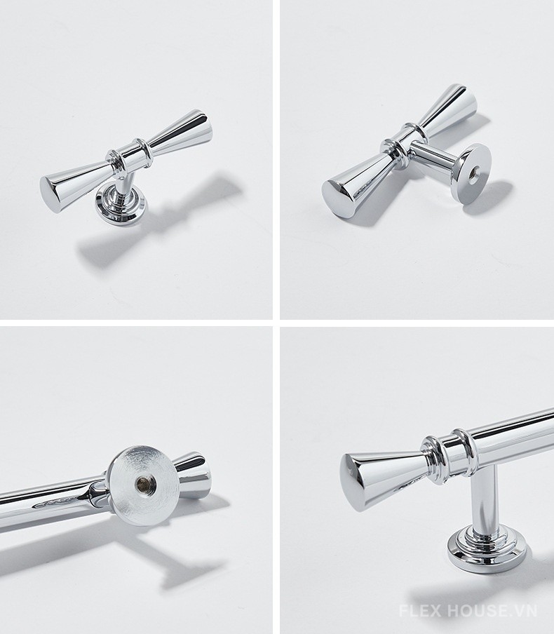 Tay nắm tủ đồng thau màu bạc tối giản kiểu Âu PALO610 12