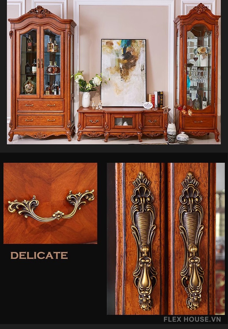 Tay nắm tủ hợp kim châu Âu Vintage PALO704 11