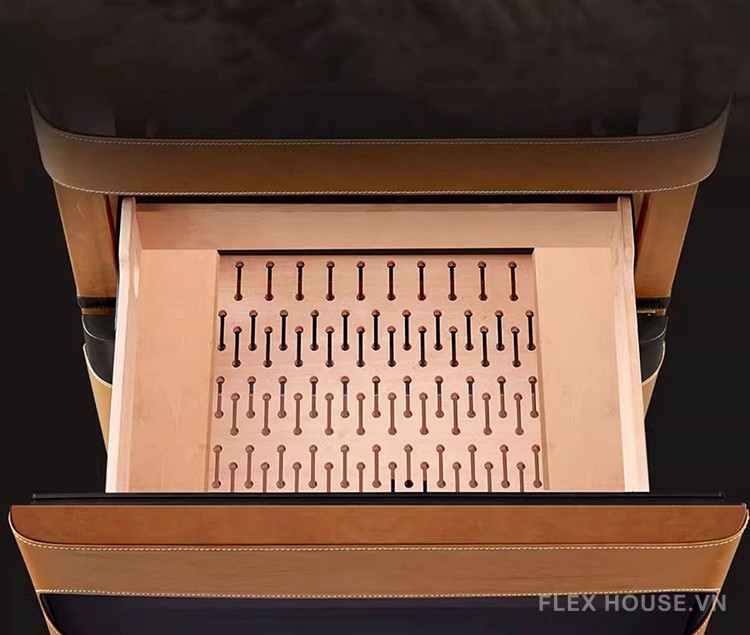Tủ bảo quản cigar bọc da sang trọng Afidano AFL3 14
