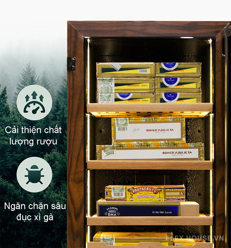 Tủ điện bảo quản cigar gỗ tuyết tùng cao cấp LBS777 9