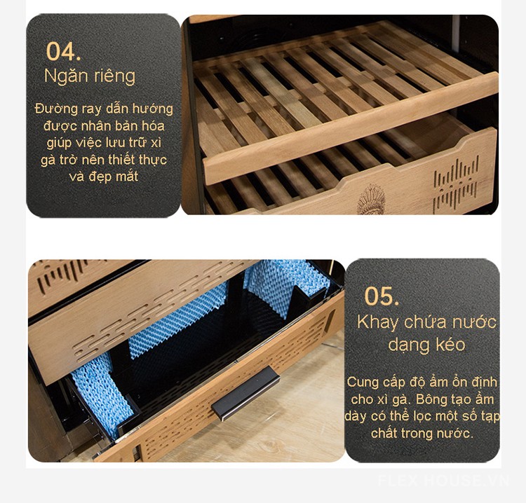 Tủ điện bảo quản cigar gỗ tuyết tùng cao cấp LBS777 14