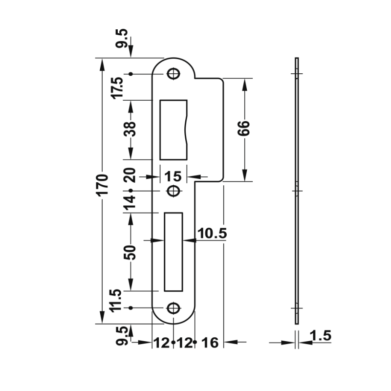 Bas inox 304 cho thân khóa Hafele 911.39.829