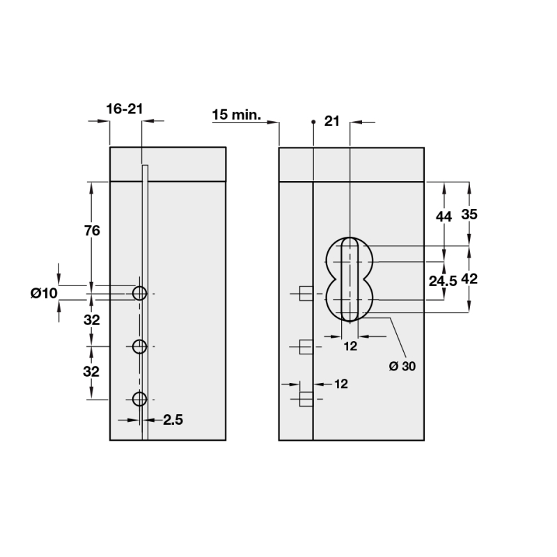 Bas treo tủ âm tường cho kệ bếp Hafele 290.41.9 3 Bas treo tủ âm tường cho kệ bếp Hafele 290.41.9
