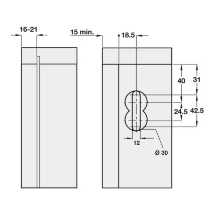 Bas treo tủ âm tường tiện dụng Hafele 290.41.900