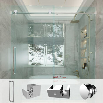 Bộ phụ kiện cửa lùa kính cho phòng tắm KLC07