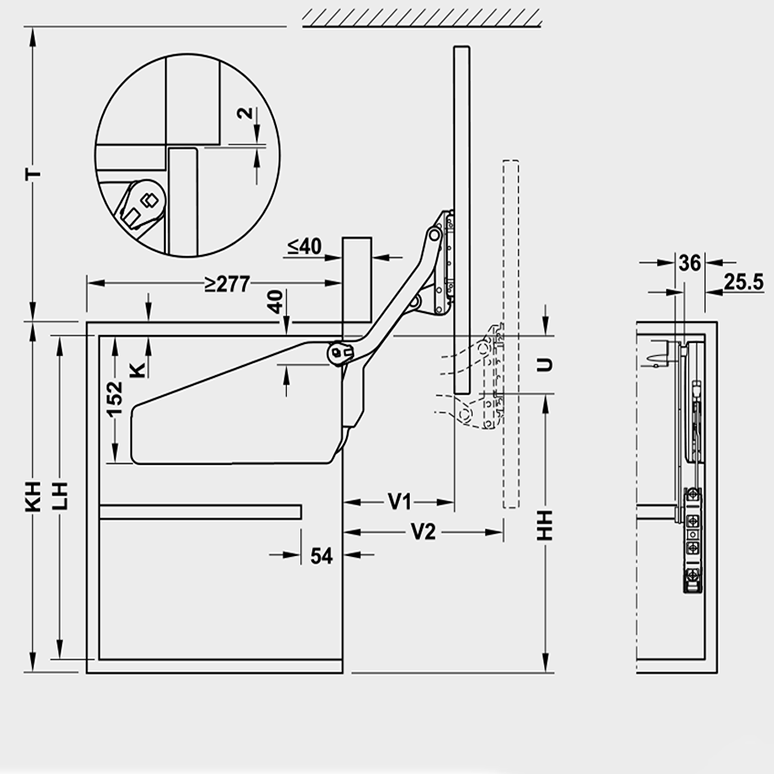 Bộ tay nâng Free Up màu trắng Hafele 493.05.79
