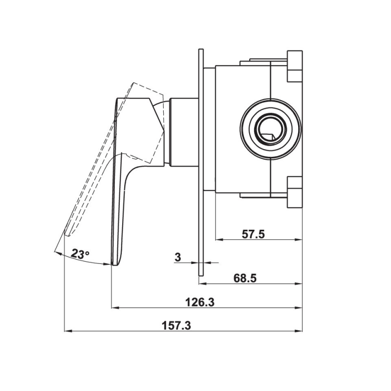 Bộ trộn lắp âm 1 đường nước Kobe Hafele 589.15.008