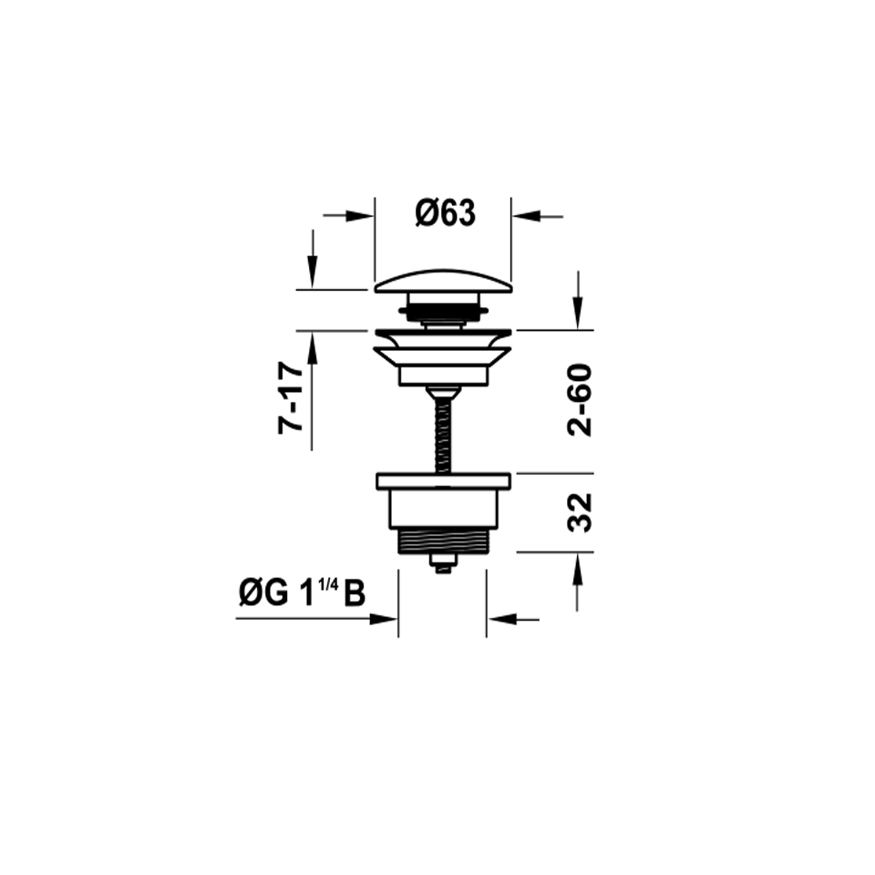 Bộ xả nhấn để mở cho bồn có xả tràn Hafele 589.29.995
