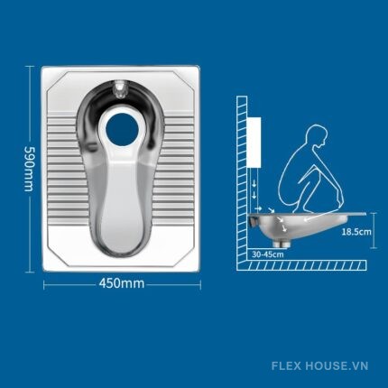 Bồn cầu inox 304 ngồi xổm tiện dụng GZ8001